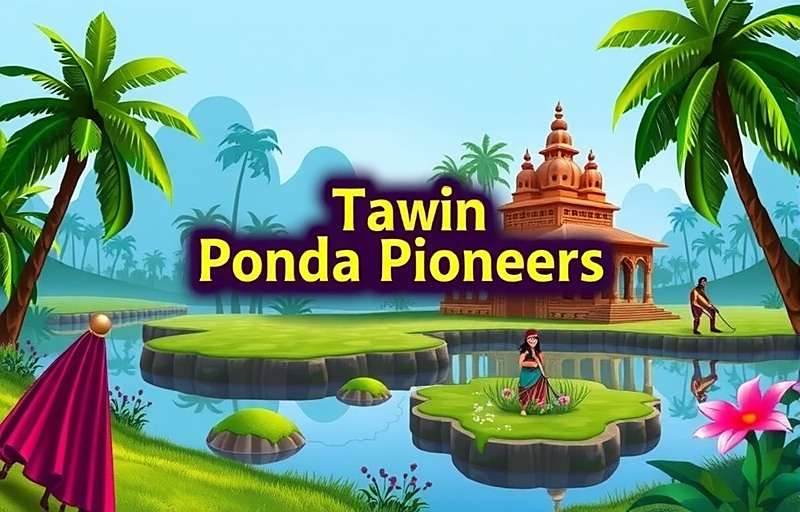 Ponda Pioneers Official Game Cover Ponda Pioneers game cover featuring colorful Indian village scene with farmers, temple and pond